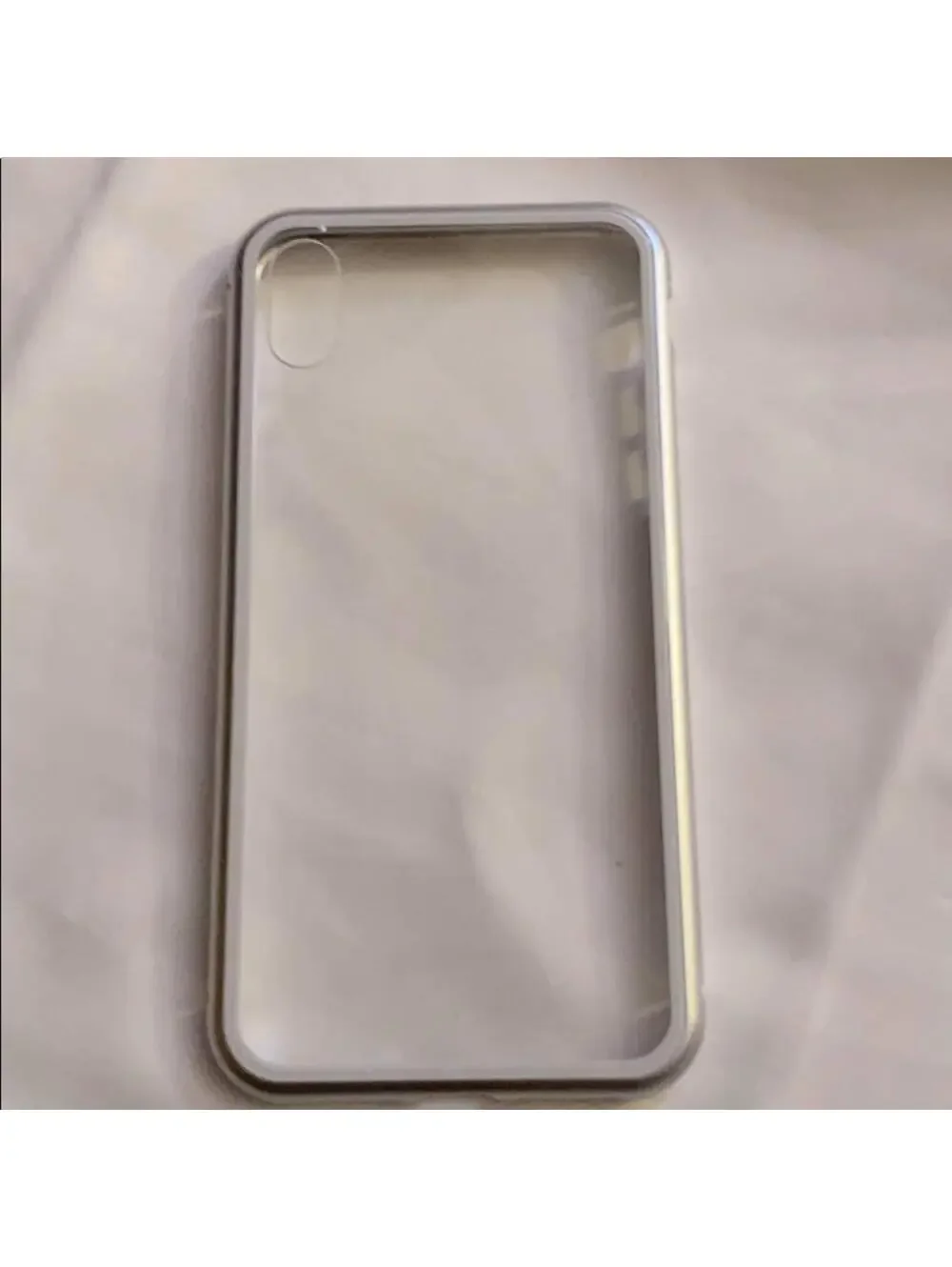 iPhone X/Xs Max clear w silver border